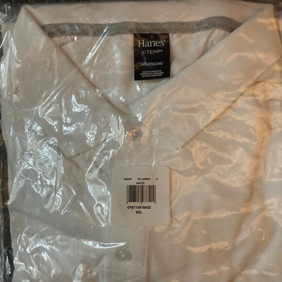 Hanes X-Temp collared white shirt - Picture 4 of 4